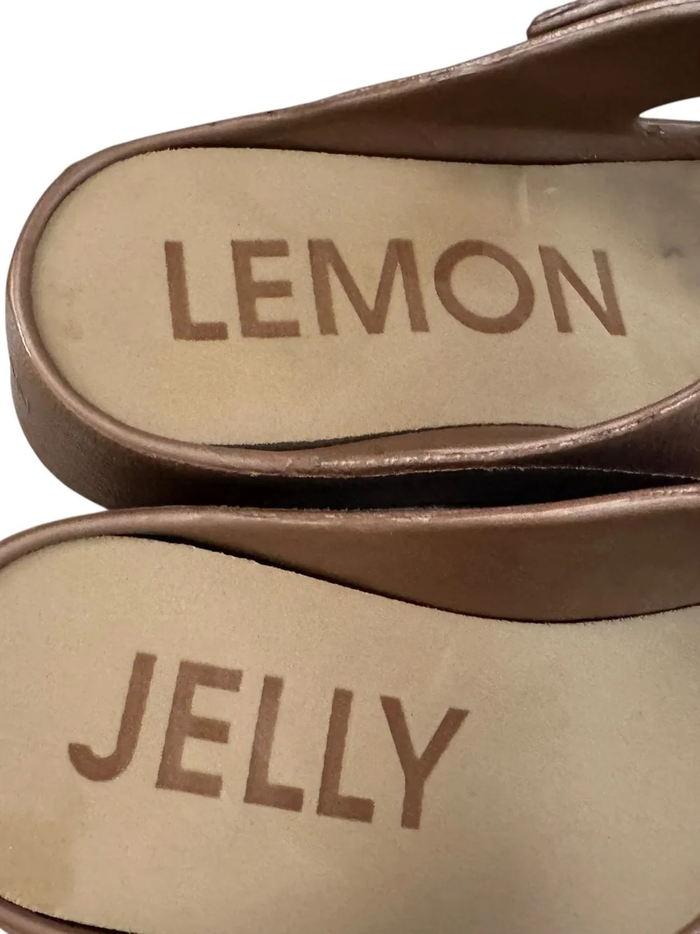 Lemon Jelly Vegan Brown Platform double buckle bronze sandal size 41EU